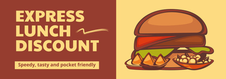 Illustration of Burger for Express Lunch Discount Tumblr Design Template