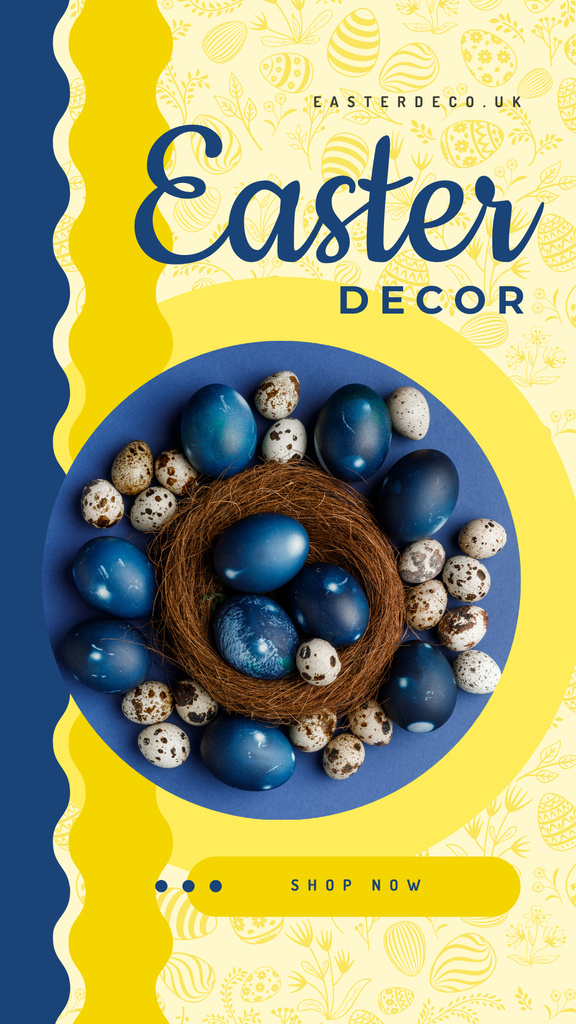 Plantilla de diseño de Festive Easter Decor Offer With Eggs In Nest Instagram Story 