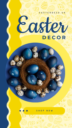 Festive Easter Decor Offer With Eggs In Nest Instagram Story Design Template