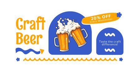 Discount on Delicious Draft Beer Facebook AD Design Template