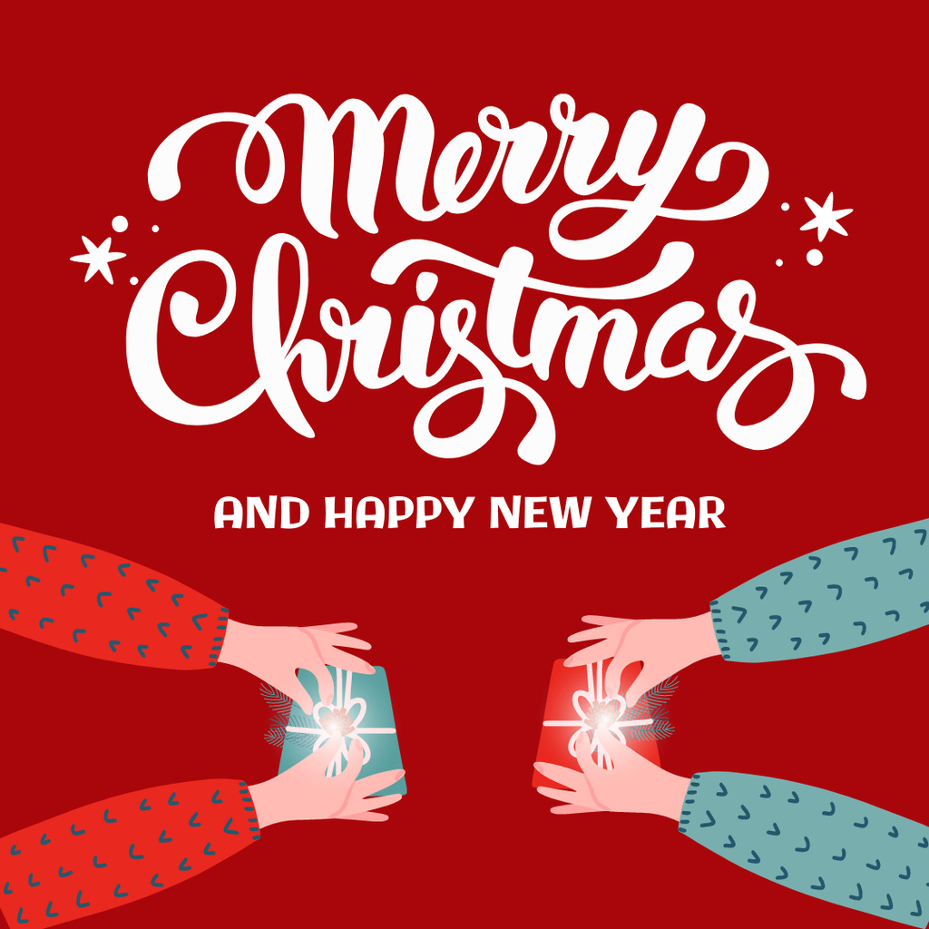 Platilla de diseño Merry Christmas and Happy New Year Instagram