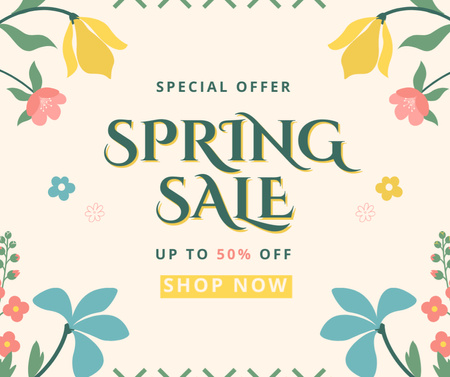 Designvorlage Special Spring Sale Announcement für Facebook