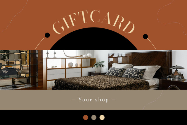 Interior Decor Items in Brown Palette Gift Certificate Design Template