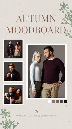 Moodboard Outono com Casal Elegante Instagram Story Modelo de Design