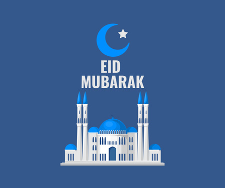 Plantilla de diseño de Celebración festiva de Eid Mubarak Facebook 