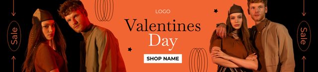 Template di design Valentine's Day Sale with Stylish Couple Ebay Store Billboard