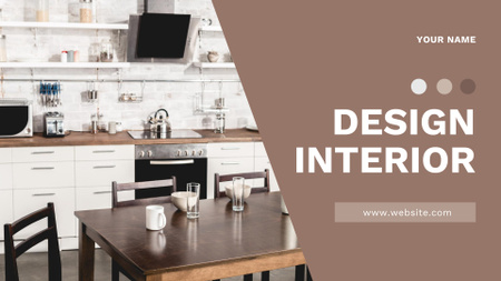 Interior Design Studio Beige Presentation Wide Design Template