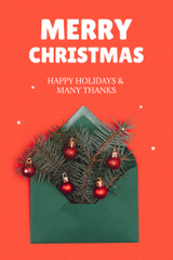 Christmas Cheers with Decorated Twig in Paper Envelope