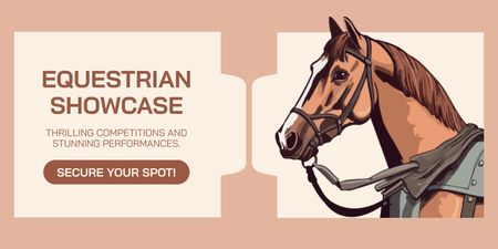 Thrilling Equestrian Competitions Announcement Twitter Design Template