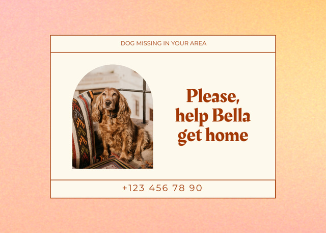 Help to Find Missing Dog Flyer 5x7in Horizontal Tasarım Şablonu