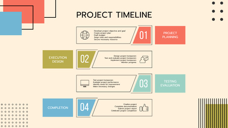 Designvorlage Vertikaler Projektplan für Timeline