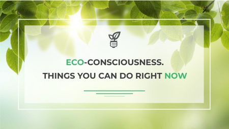 Eco Quote Light Bulb with Leaves Title Design Template