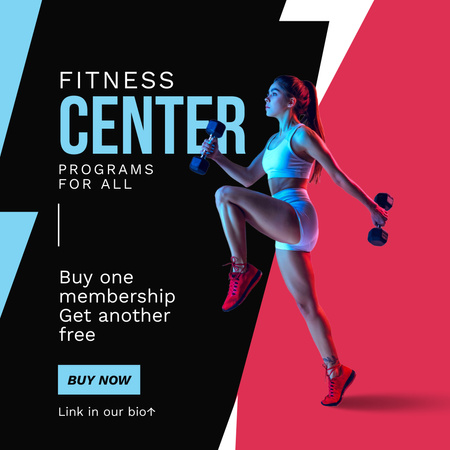 Public Fitness Center Advertising Instagram Πρότυπο σχεδίασης