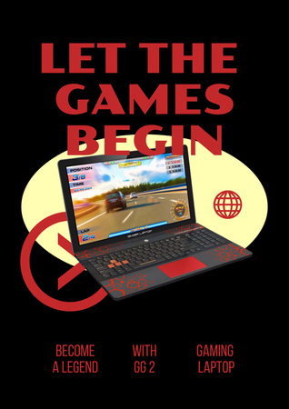 Template di design gioco gear annuncio Poster