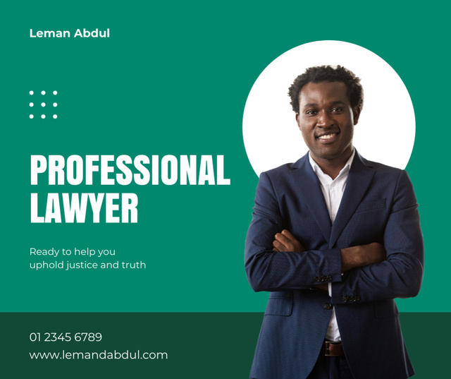 Services of Professional Lawyer Facebook Design Template
