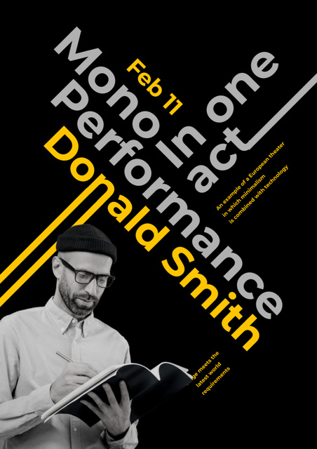 Theatrical Performance Event Announcement Poster A3 Modelo de Design