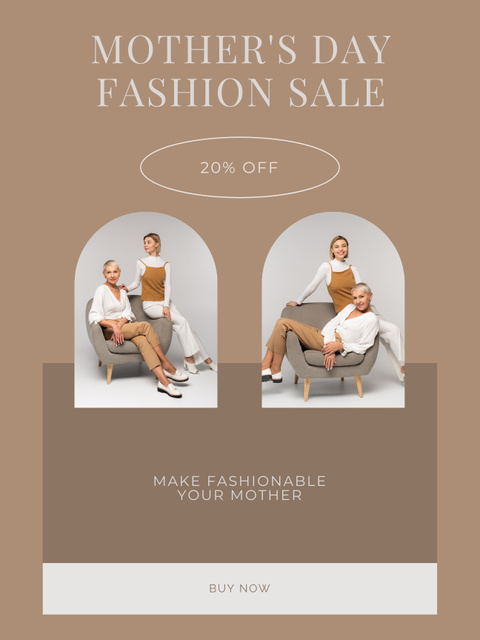 Plantilla de diseño de Fashion Sale Ad on Mother's Day Poster US 
