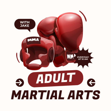 Plantilla de diseño de Mostrar tema sobre artes marciales para adultos Podcast Cover 