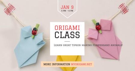 Ontwerpsjabloon van Facebook AD van Origami class with paper animals