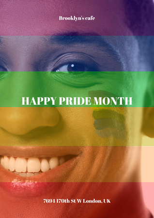 Saudação solidária da comunidade LGBT com o mês do orgulho Poster Modelo de Design