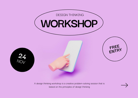Problem-solving Design Brainstorming Workshop Announcement Flyer 5x7in Horizontal Design Template
