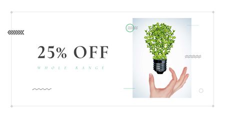 Eco Light Bulb with Leaves Facebook AD Design Template