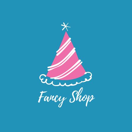 Fancy Shop Emblem with Party Hat  Animated Logo Design Template