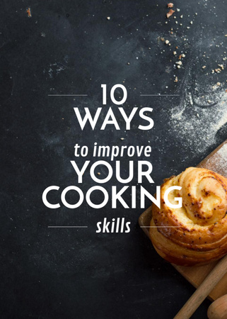 Cooking Skills courses with baked bun Flayer Tasarım Şablonu