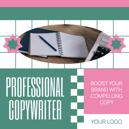 Professional And Compelling Copywriter Service Promotion Instagram Πρότυπο σχεδίασης
