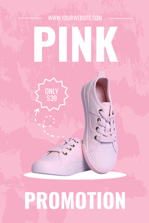 Promoção da Coleção Rosa de Sapatos Pinterest Modelo de Design