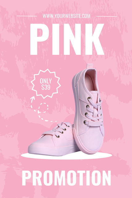 Promo of Pink Collection of Shoes Pinterest tervezősablon