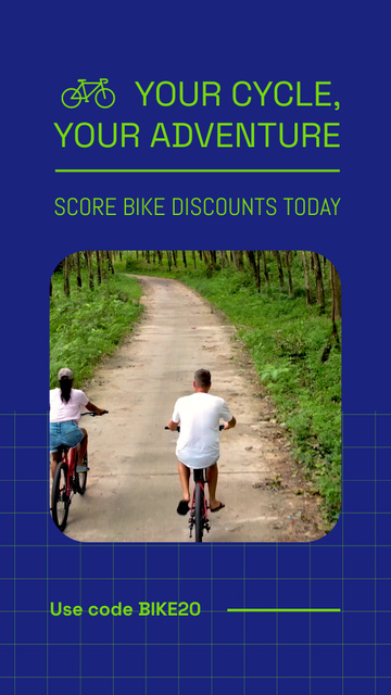 Expedition-ready Bicycles At Discounted Rates Offer With Slogan Instagram Video Story Design Template