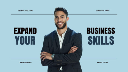 Modèle de visuel Job Training Announcement with Smiling Young Businessman - Full HD video