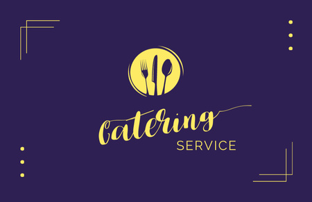 Catering Food Service Offer Business Card 85x55mm Design Template