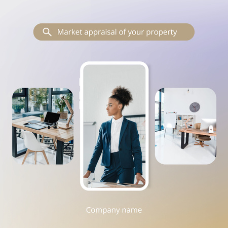 Modèle de visuel Services d'évaluation immobilière - Instagram