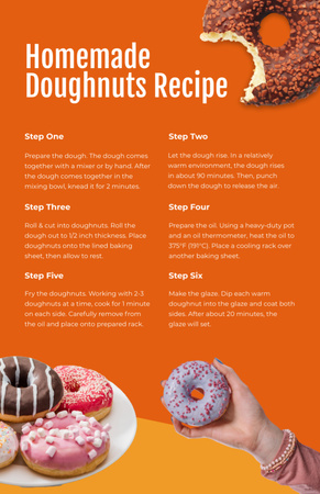 Szablon projektu Homemade Donut Recipe Recipe Card