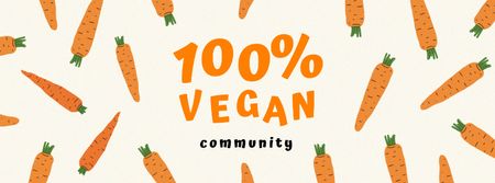 Vegan Lifestyle Concept with Carrots Facebook cover Šablona návrhu