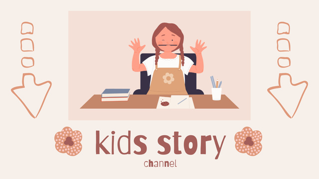 Kids story channel Youtube Thumbnailデザインテンプレート