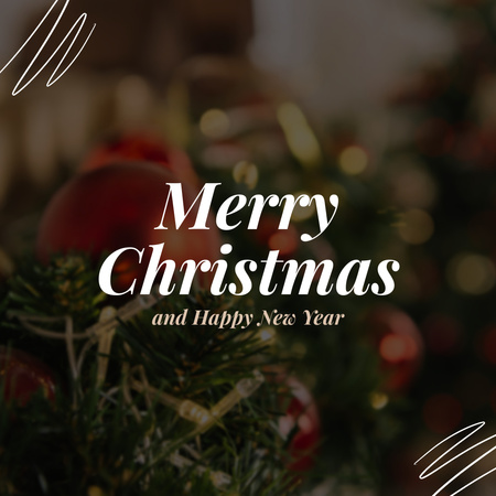 Platilla de diseño Christmas Holiday Greeting with Festive Tree Instagram