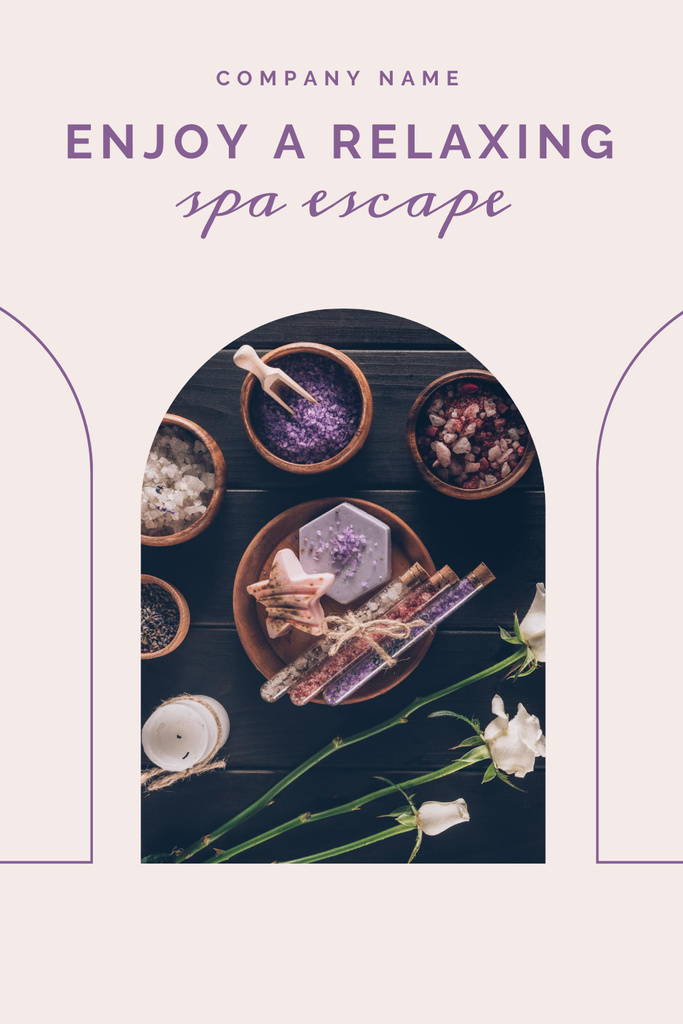 Body Care and Aromatherapy in Spa Salon Pinterest Design Template