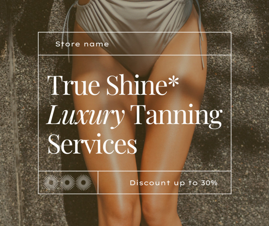 Designvorlage Luxury Tanning Services Offer für Facebook