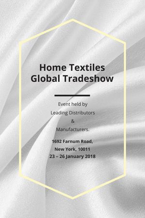 Ontwerpsjabloon van Tumblr van Aankondiging van het Home Textiles-evenement White Silk