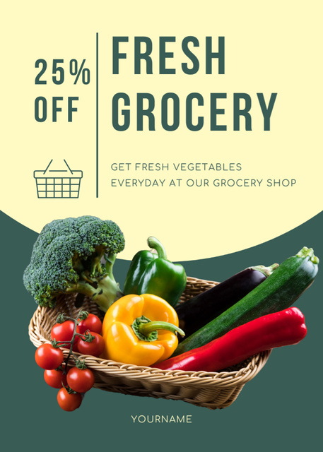 Ontwerpsjabloon van Flayer van Fresh Vegetables In Basket Sale Offer