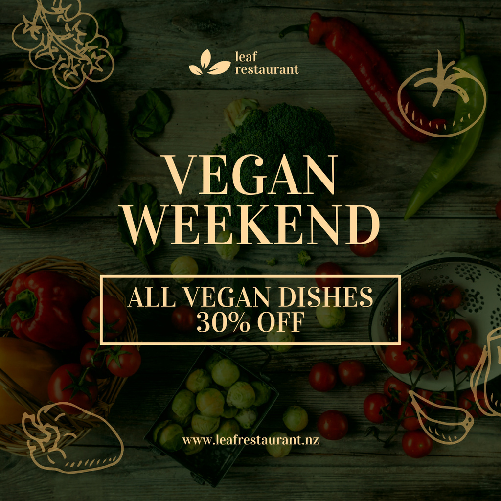 Vegan Weekend Dishes Instagram Tasarım Şablonu
