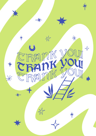 Thankful Phrase With Bright Illustration Postcard A6 Vertical Design Template