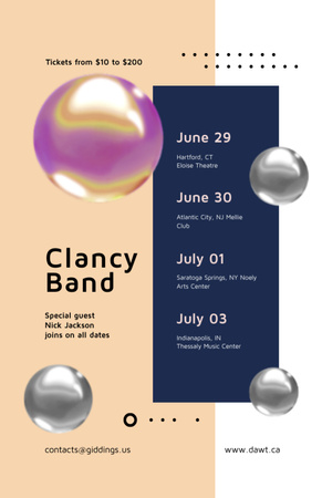 Designvorlage Band Concert Announcement in Pink für Flyer 5.5x8.5in