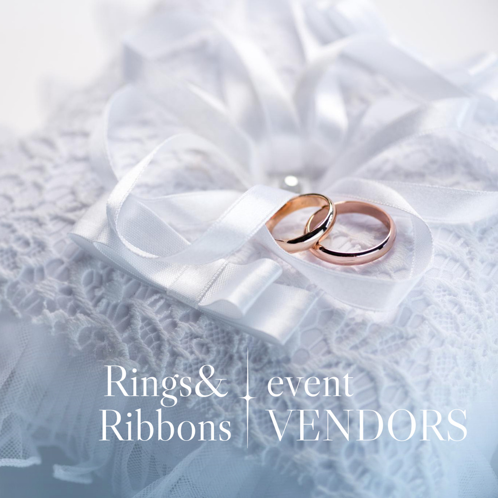 Designvorlage Wedding Celebration with Golden Rings für Instagram