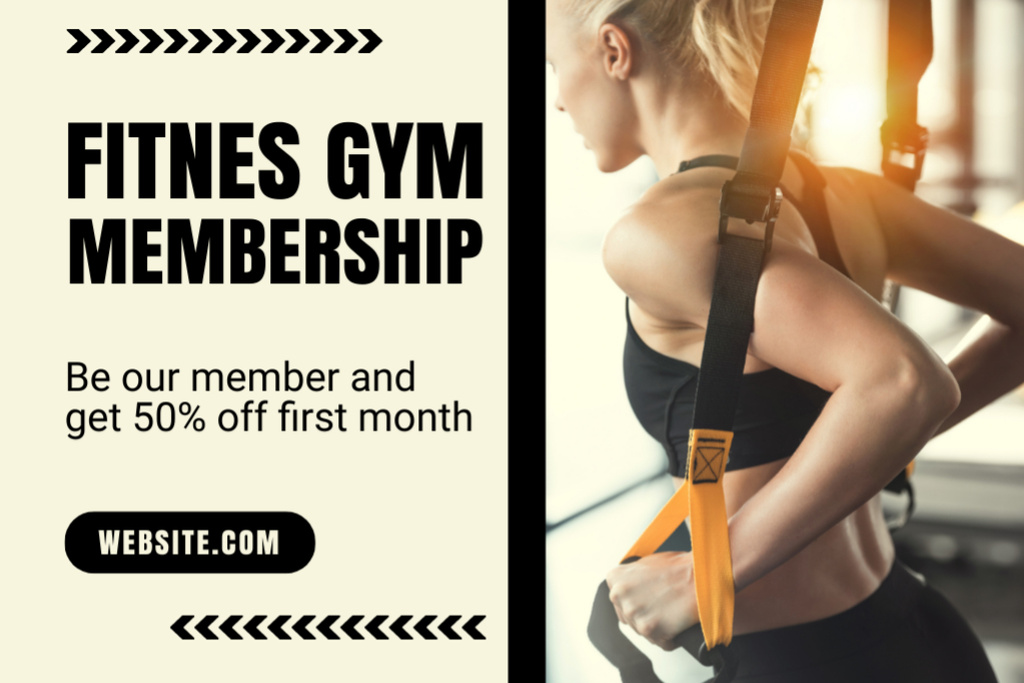 Plantilla de diseño de Gym Memberships Discount Label 