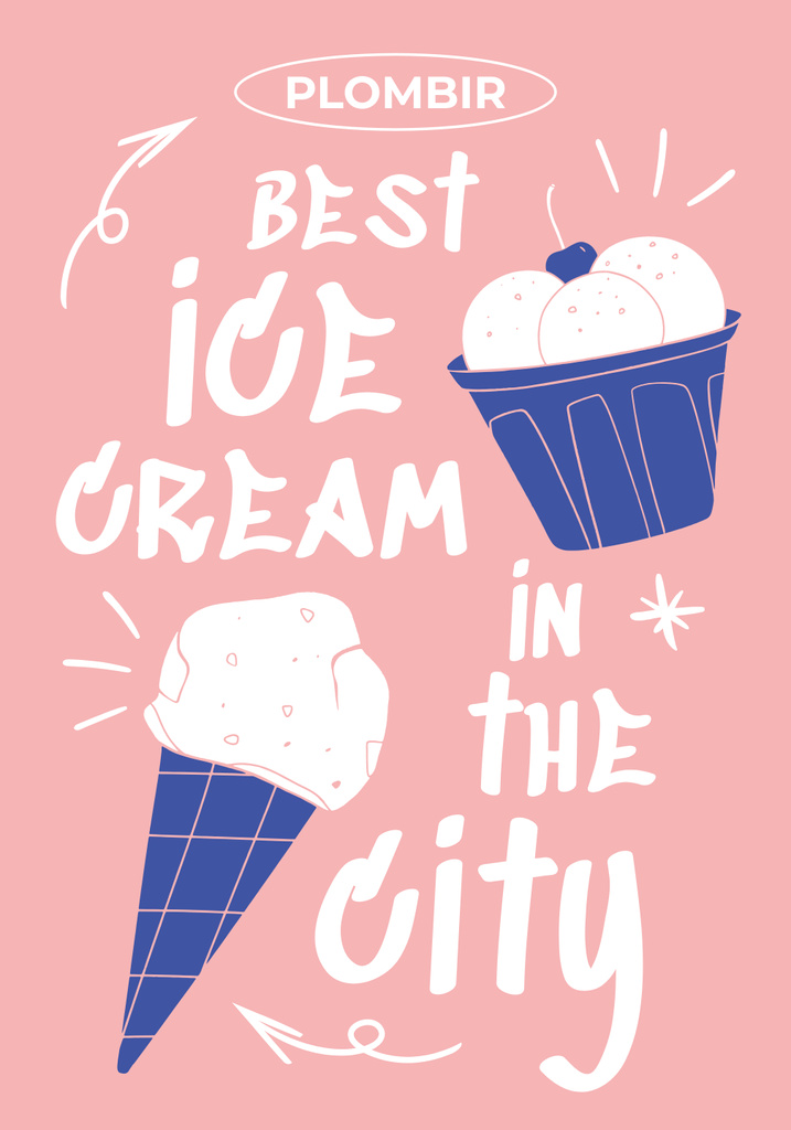 Plantilla de diseño de Offer of Sweet Ice Cream Poster 28x40in 