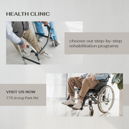 Physical Therapy and Rehabilitation Centre Instagram Design Template
